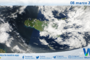 Meteo Sicilia: immagine satellitare Nasa di sabato 08 marzo 2025