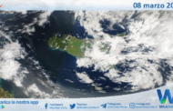 Meteo Sicilia: immagine satellitare Nasa di sabato 08 marzo 2025