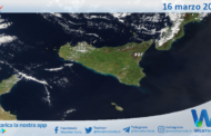 Meteo Sicilia: immagine satellitare Nasa di domenica 16 marzo 2025